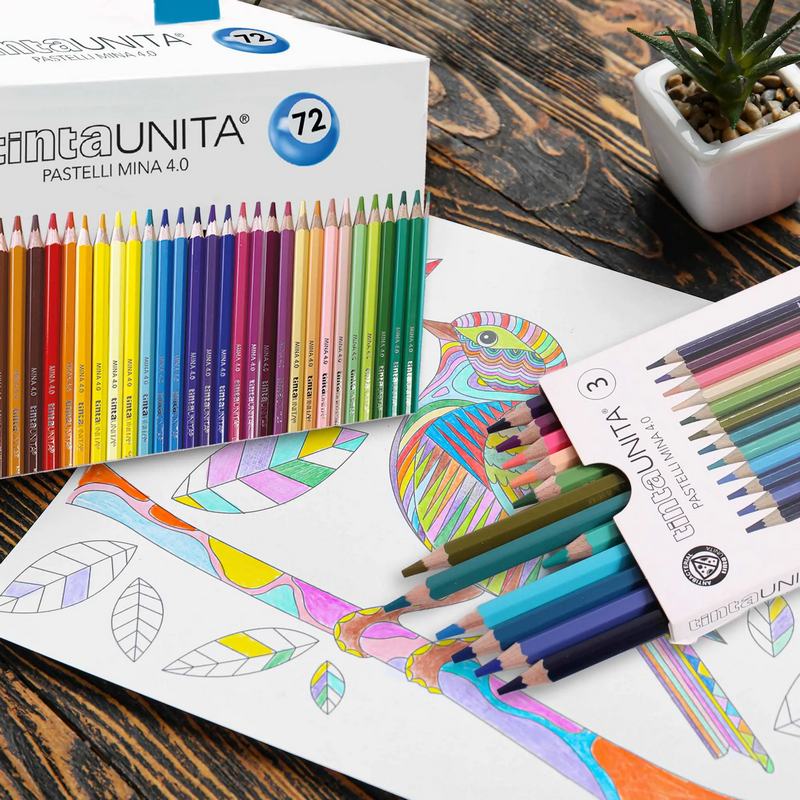 Scatola da 72 pastelli Tinta Unita