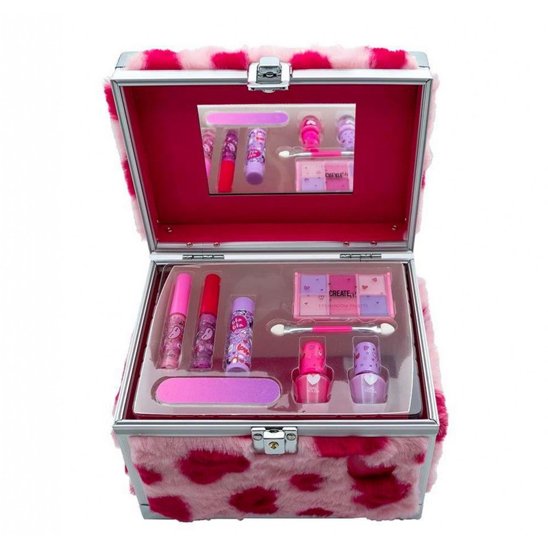 Valigetta beauty case make up fluffy heart Create it!