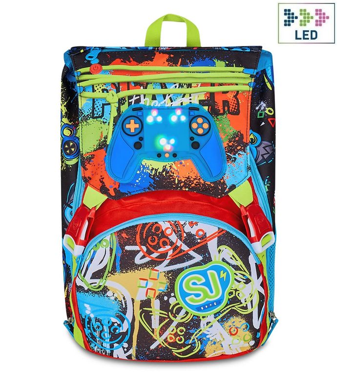 Zaino scuola seven sj gang game led boy