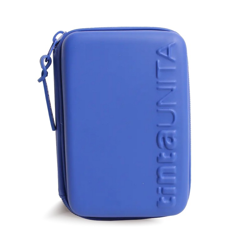 Astuccio una zip one time tinta unita blu