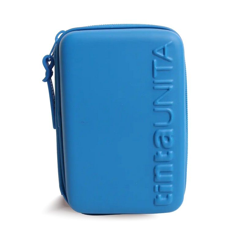 Astuccio una zip one time tinta unita azzurro