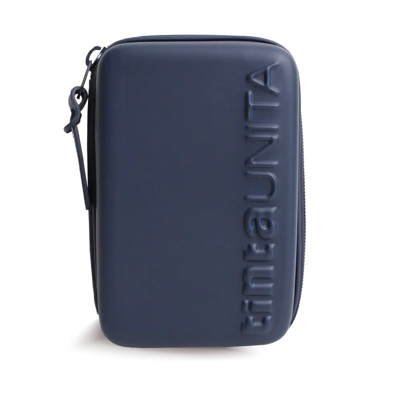 Astuccio una zip one time tinta unita blu notte