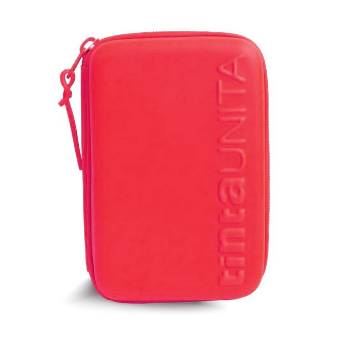 Astuccio una zip one time tinta unita rosso