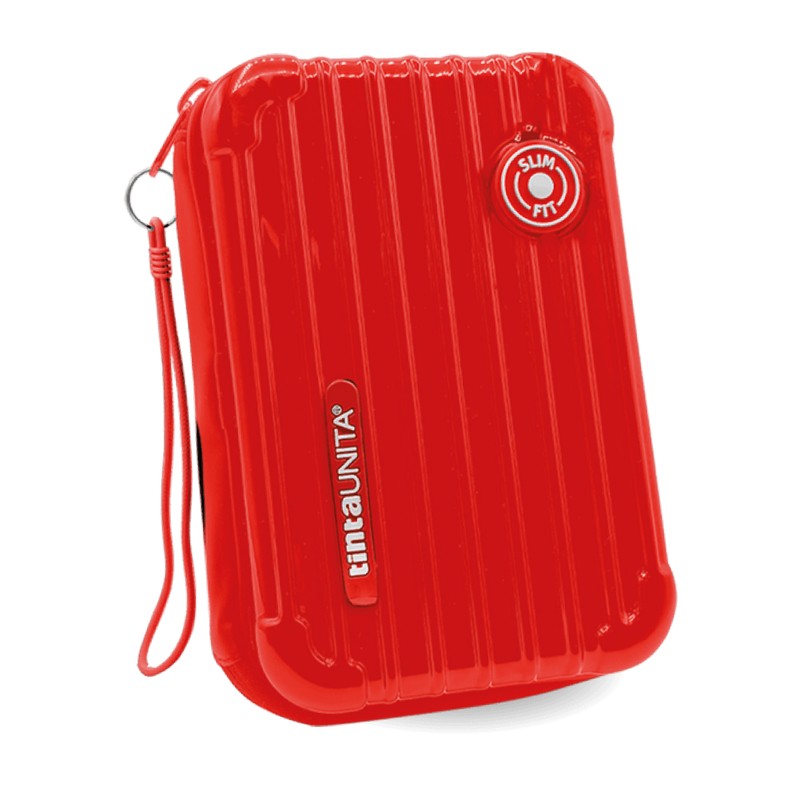 Astuccio una zip one time slim tinta unita rosso
