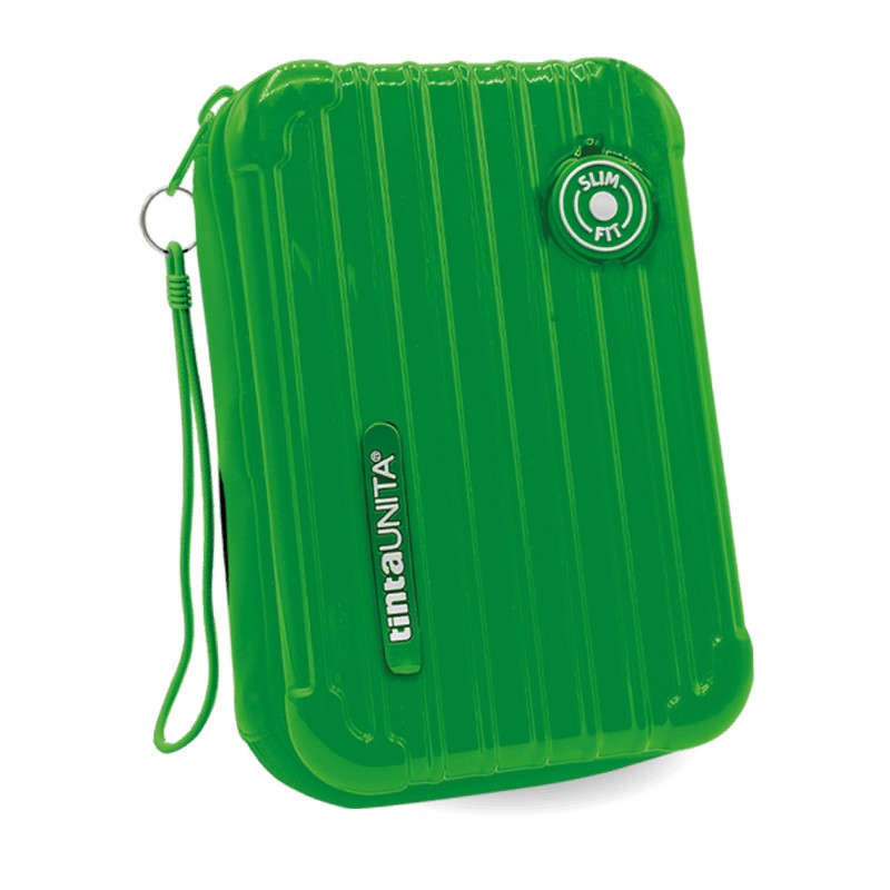 Astuccio una zip one time slim tinta unita verde