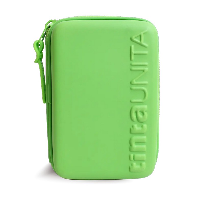 Astuccio una zip one time tinta unita verde