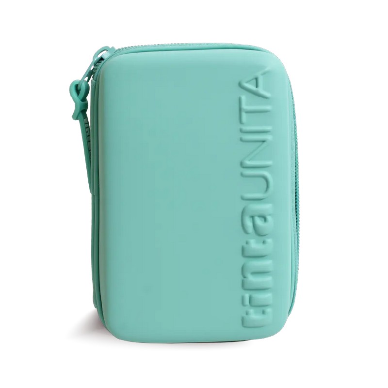 Astuccio una zip one time tinta unita verde acqua