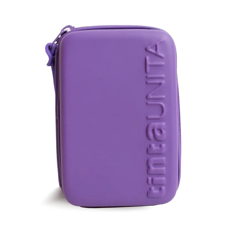 Astuccio una zip one time tinta unita viola