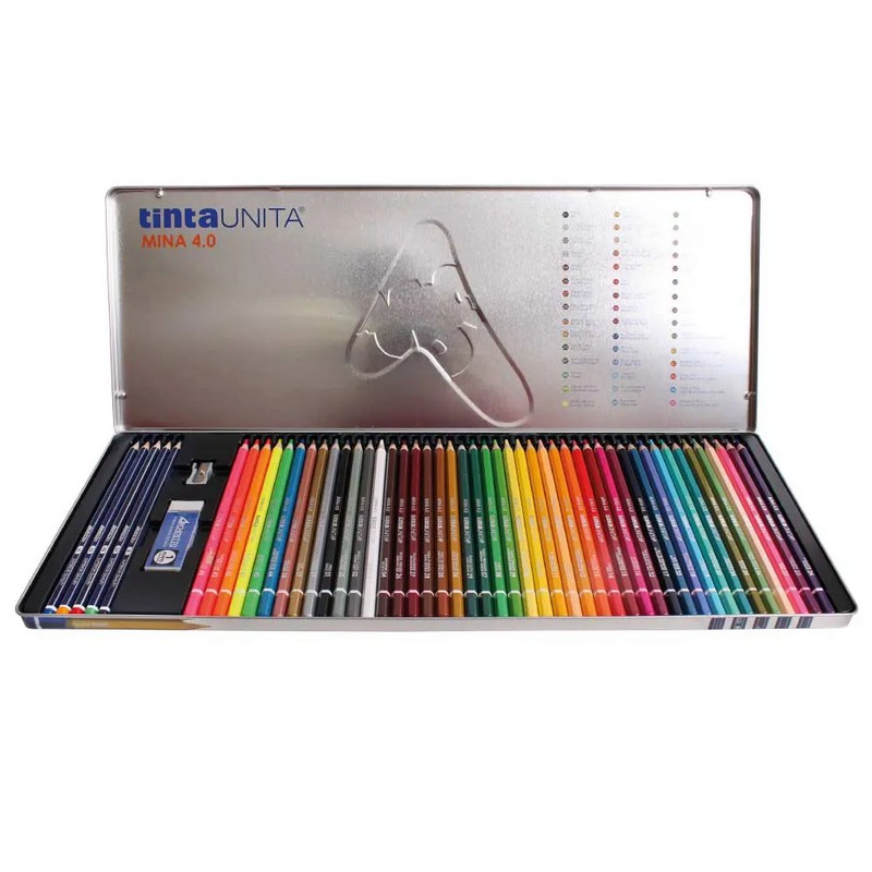 Pastelli tinta unita in legno box da 45 colori