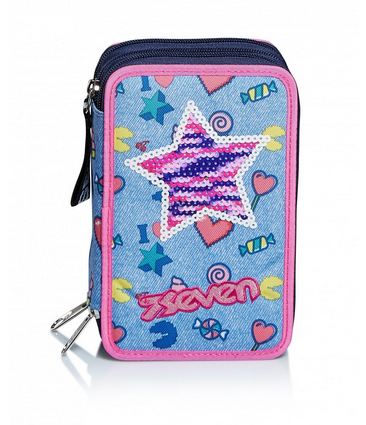 Astuccio 3zip Seven Starry Rainbow azzurro