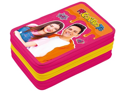 Astuccio 3 zip me contro te fucsia arancione giallo
