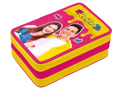Astuccio 3 zip me contro te fucsia giallo