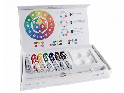 Tempere in tubi tinta unita da 7 colori