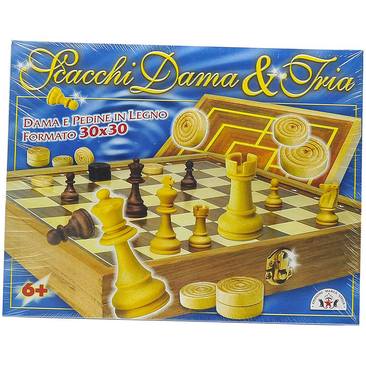 Scacchi Dama E Tria in Legno 6a+