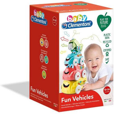 Clementoni Baby Veicoli attività Scopri e Impila 10-36m+