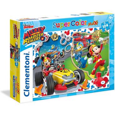 Clementoni Mickey Roadster Racers Puzzle Maxi, 104 Pezzi 4a+