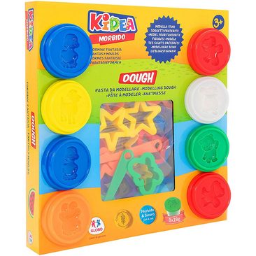 KIDEA Morbido 8 Vasetti 28 Gr con Stampini e Accessori