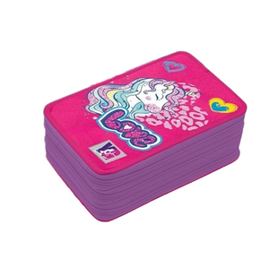 Astuccio 3 zip Young girl Unicorn