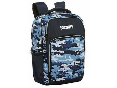 zaino scuola fortnite organizzato mimetico azzurro