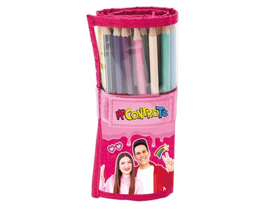 Rotolo da 24 pastelli in legno me contro te fucsia rosa
